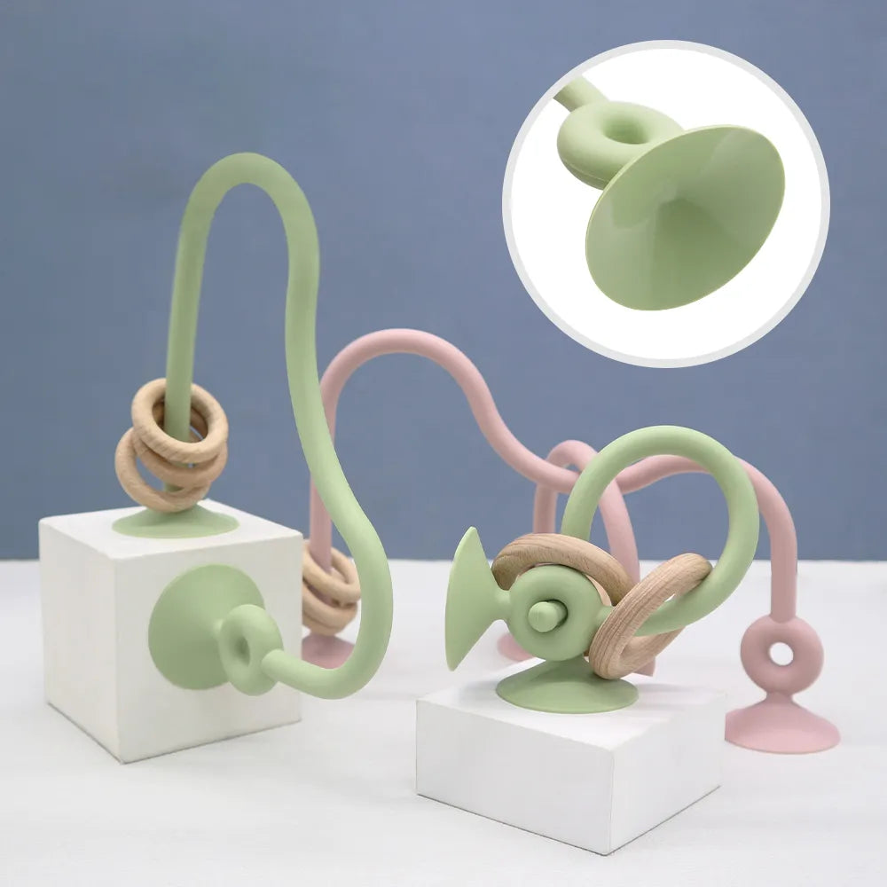 Soft Silicone Wood Ring Teether